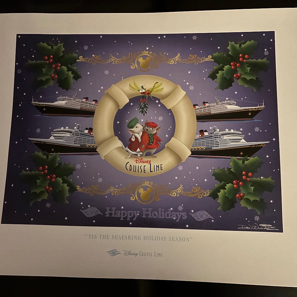 Disney Cruise Line 2016 The Rescuers Lithograph  New Condition